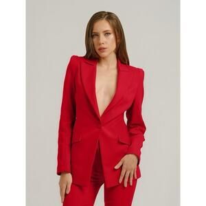 NEW tia Dorraine Red Fierce Tailored Suit Jacket Blazer XL